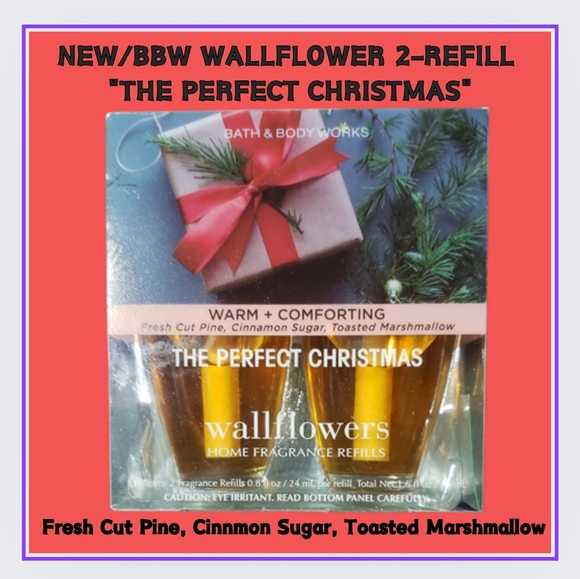 🔥"THE PERFECT CHRISTMAS"/BBW WALLFLOWER 2PK REFILL BULBS - Picture 1 of 1